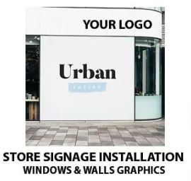store signage installation windows & walls graphics