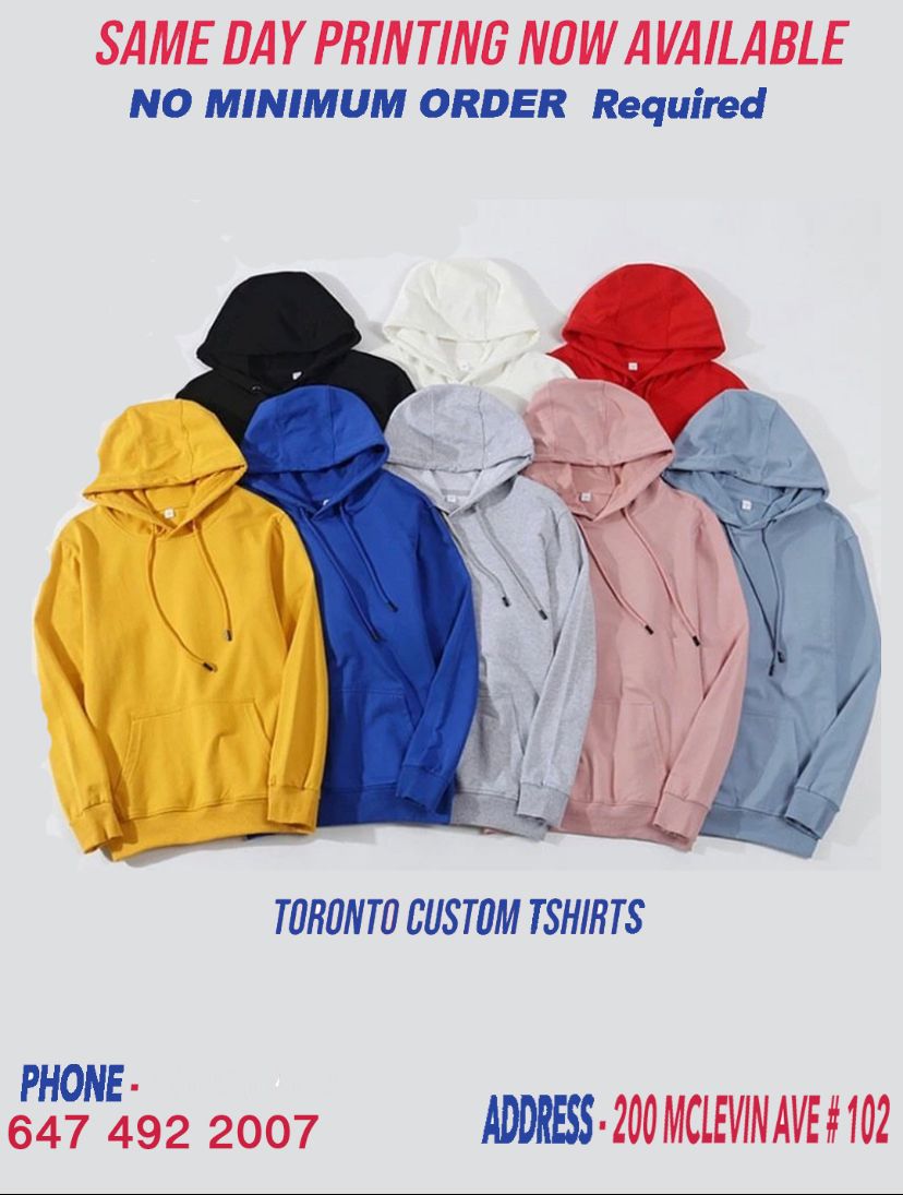 same day printing for custom hoodies
