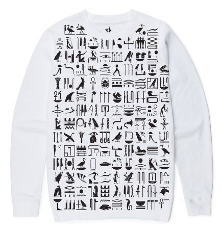 White Hieroglyphics Sweater